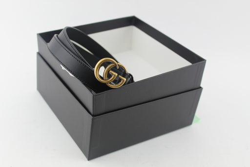 GUCCI LEATHER BELT WITH DOUBLE G BUCKLE - LuxurySnob