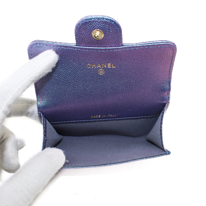 Chanel classic card holder purple hotsell