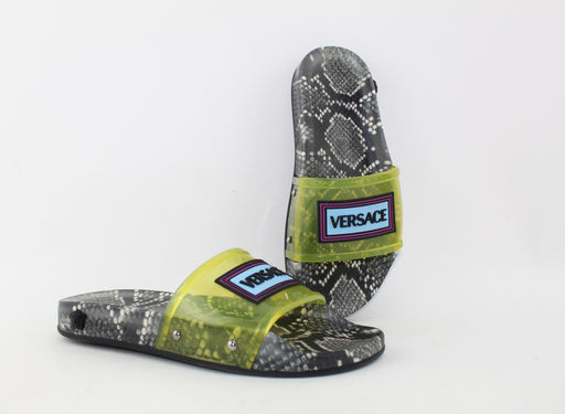 VERSACE 90S VINTAGE LOGO SLIDES SIZE 35 - LuxurySnob