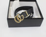 GUCCI LEATHER BELT WITH DOUBLE G BUCKLE - LuxurySnob