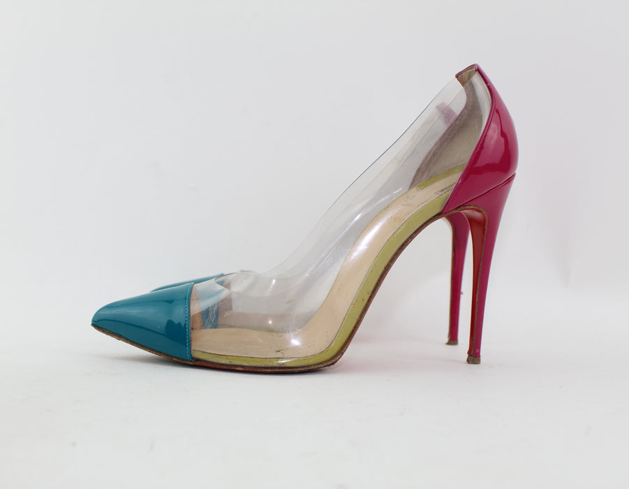 CHRISTIAN LOUBOUTIN DEBOUT 100mm SIZE 38 - LuxurySnob