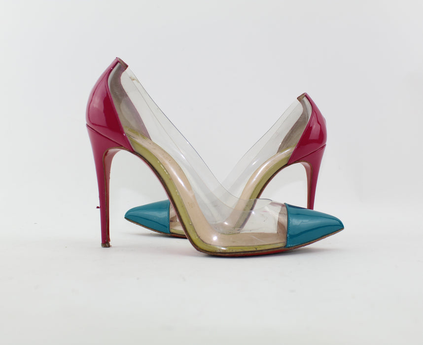 CHRISTIAN LOUBOUTIN DEBOUT 100mm SIZE 38 - LuxurySnob
