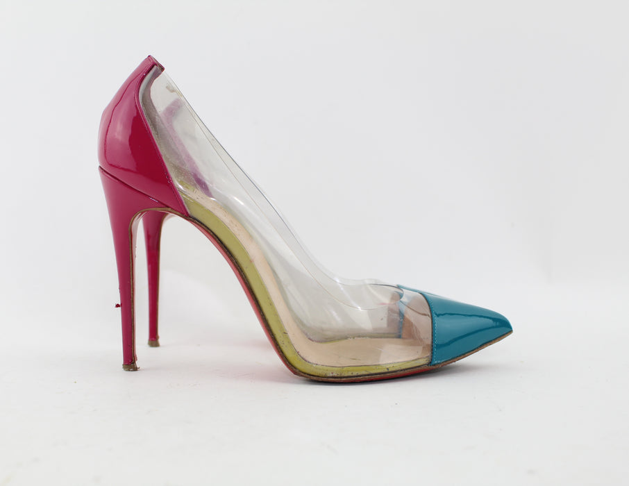 CHRISTIAN LOUBOUTIN DEBOUT 100mm SIZE 38 - LuxurySnob
