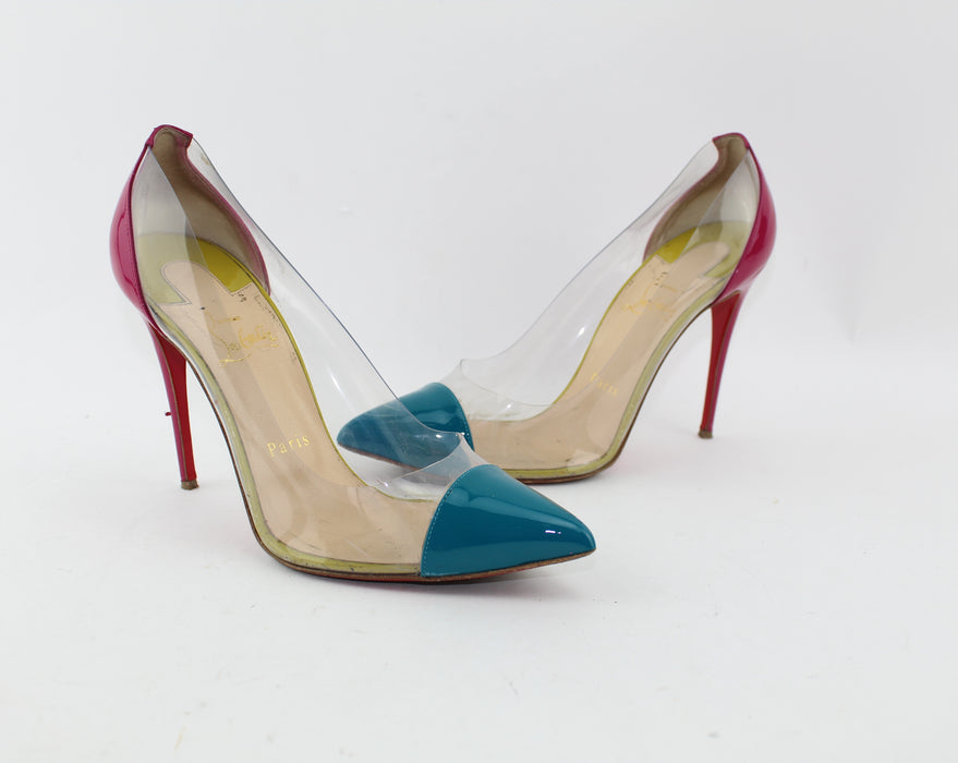 CHRISTIAN LOUBOUTIN DEBOUT 100mm SIZE 38 - LuxurySnob