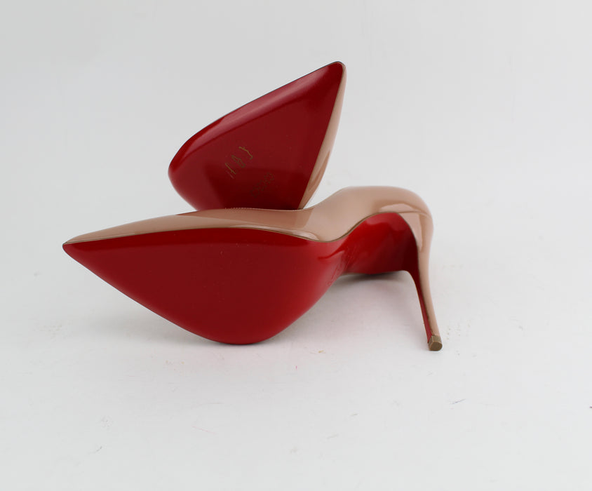 CHRSITIAN LOUBOUTIN SO KATE NUDE SIZE 38.5 - LuxurySnob