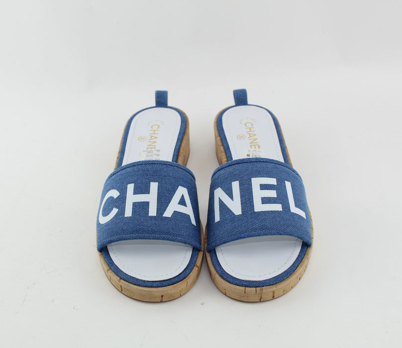 CHANEL DENIM SANDALS SIZE 41 - LuxurySnob