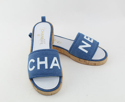 CHANEL DENIM SANDALS SIZE 41 - LuxurySnob