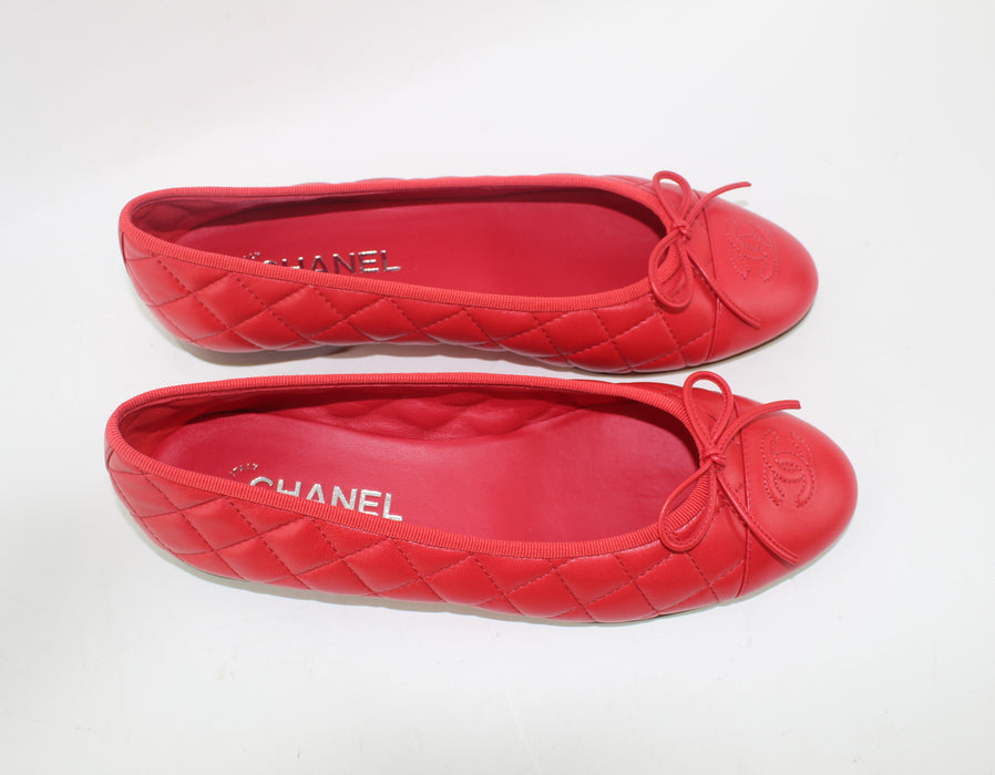 CHANEL BALLERINA FLATS SIZE 39.5 - LuxurySnob