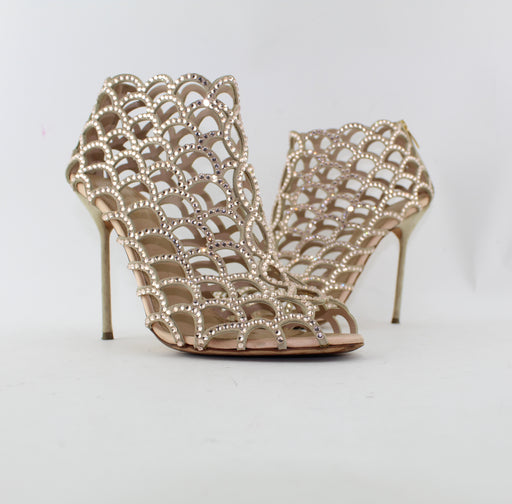 SERGIO ROSSI SCALLOPED SANDALS SIZE 41 - LuxurySnob