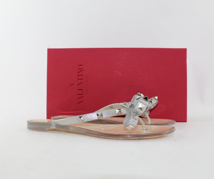 VALENTINO ROCKSTUD PVC SANDALS SIZE 37 - LuxurySnob