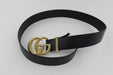 GUCCI LEATHER BELT WITH TORCHON DOUBLE G BUCKLE