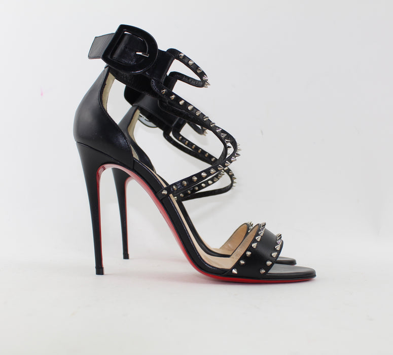 CHRISTIAN LOUBOUTIN CHOCA SPIKES 100 SIZE 38.5 - LuxurySnob