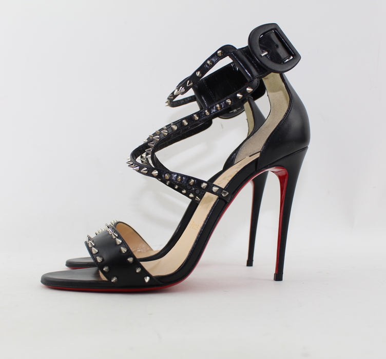 CHRISTIAN LOUBOUTIN CHOCA SPIKES 100 SIZE 38.5 - LuxurySnob