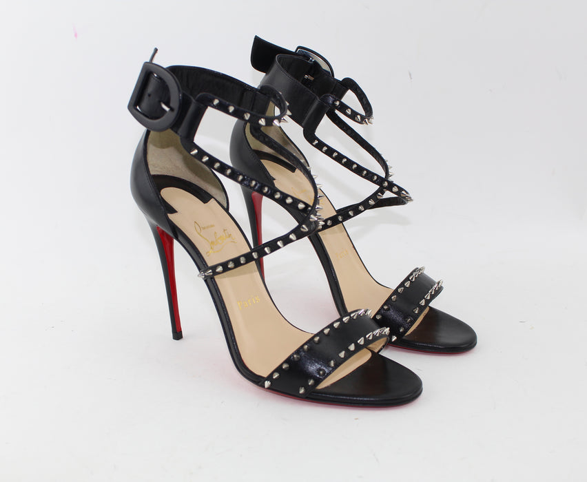 CHRISTIAN LOUBOUTIN CHOCA SPIKES 100 SIZE 38.5 - LuxurySnob