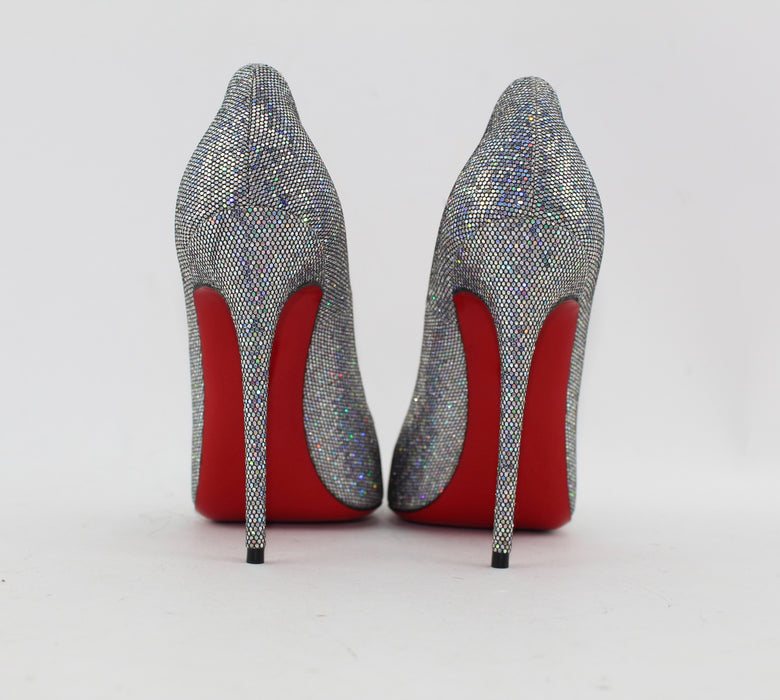 CHRISTIAN LOUBOUTIN SO KATE 120 GLITTER DISCO BALL SIZE 38.5 - LuxurySnob