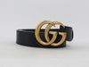 GUCCI LEATHER BELT WITH DOUBLE G BUCKLE SIZE 95/38 - LuxurySnob