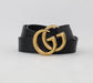 GUCCI LEATHER BELT WITH DOUBLE G BUCKLE SIZE 95/38 - LuxurySnob