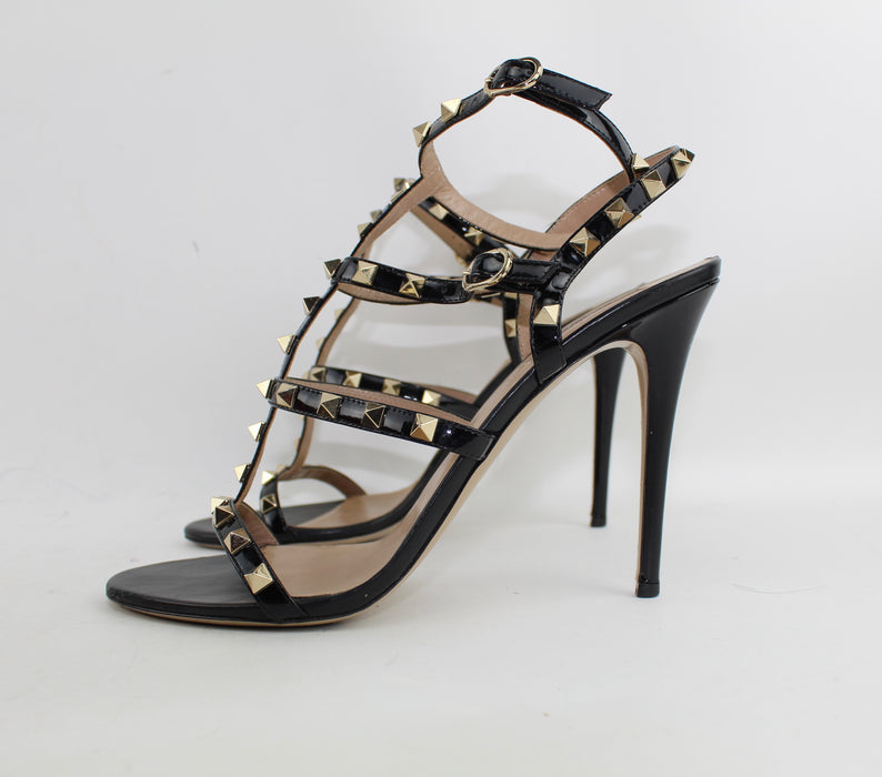 VALENTINO ROCKSTUD 105MM CAGED LEATHER SANDALS SIZE 41 - LuxurySnob