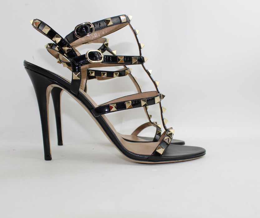 VALENTINO ROCKSTUD 105MM CAGED LEATHER SANDALS SIZE 41 - LuxurySnob