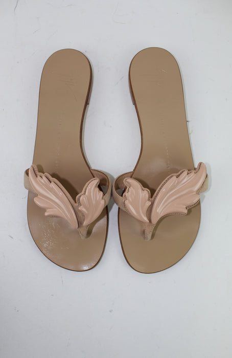 GIUSEPPE ZANOTTI WINGED THONG FLAT SANDAL SIZE 38.5 - LuxurySnob