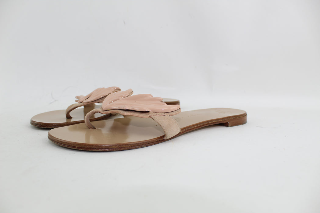 GIUSEPPE ZANOTTI WINGED THONG FLAT SANDAL SIZE 38.5 - LuxurySnob