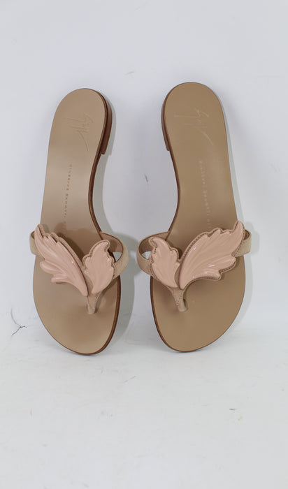 GIUSEPPE ZANOTTI WINGED THONG FLAT SANDAL SIZE 38.5 - LuxurySnob