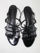 SAINT LAURENT CASSANDRA YSL LOGO FLAT METALLIC SANDALS SIZE 38.5 - LuxurySnob