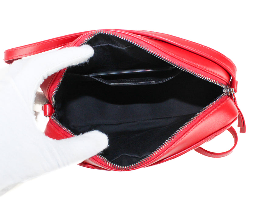 Saint Laurent Lou Camera Bag in Red Quilted Leather