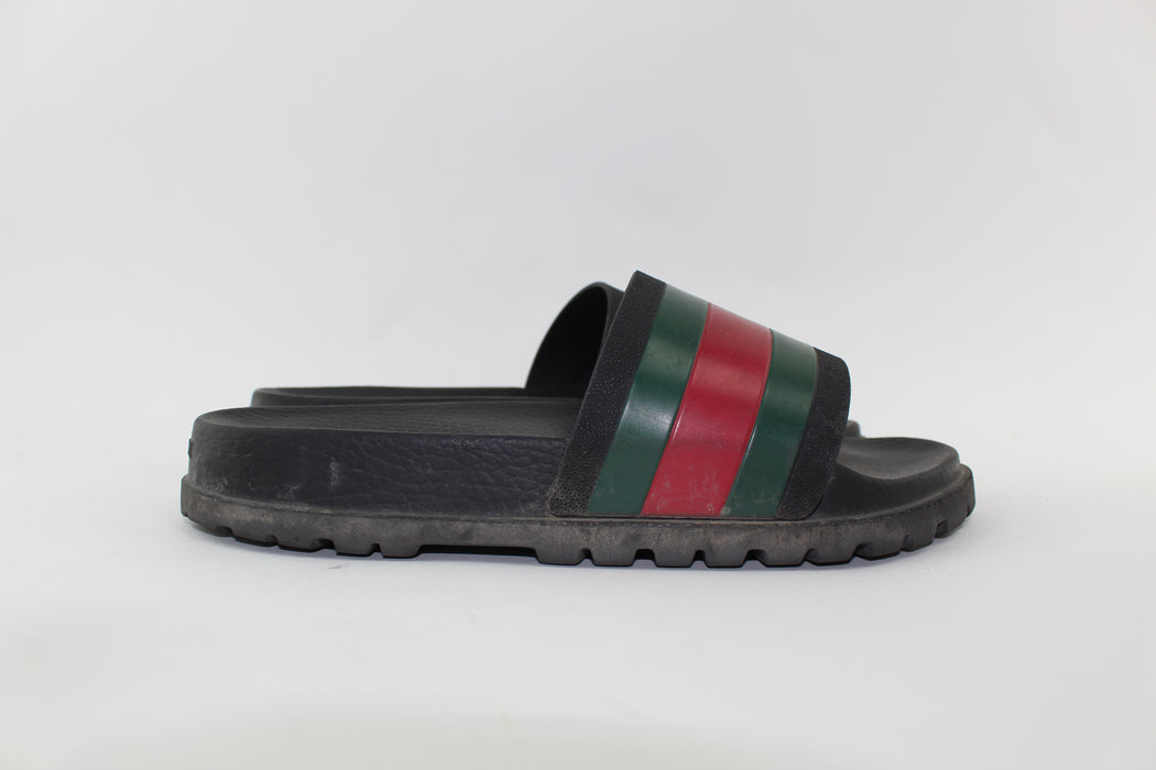 GUCCI WEB SLIDE SANDAL SIZE 7 - LuxurySnob