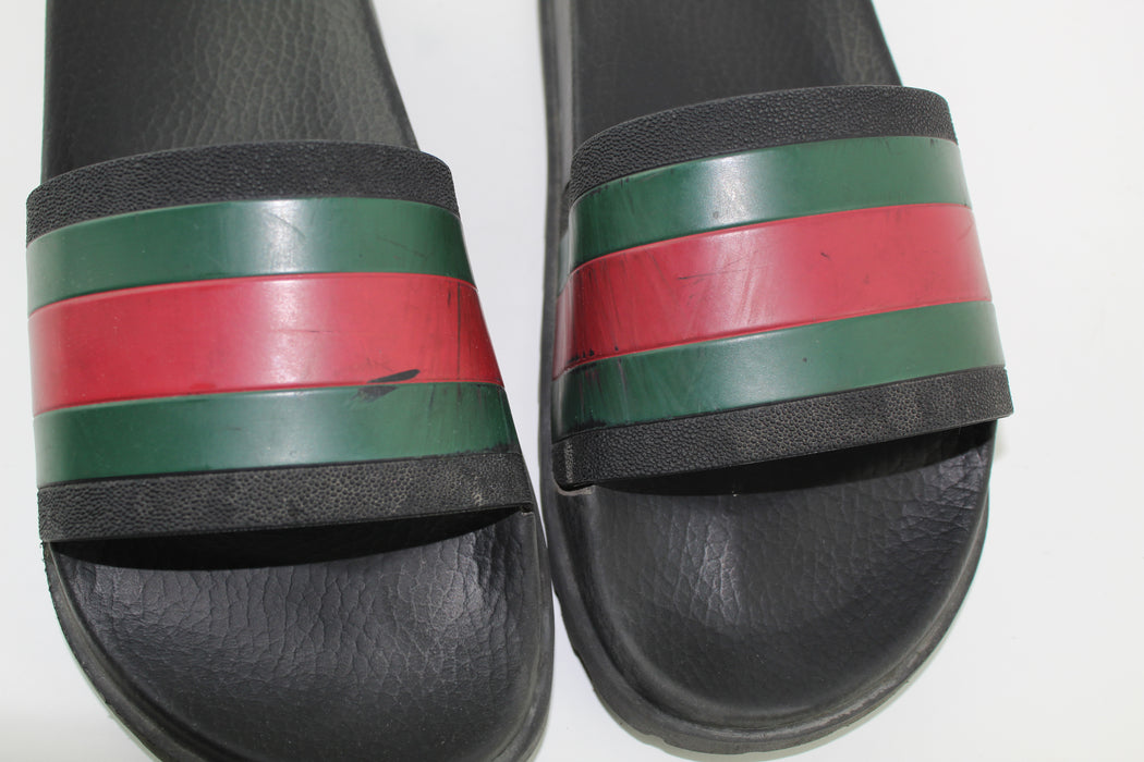 GUCCI WEB SLIDE SANDAL SIZE 7 - LuxurySnob