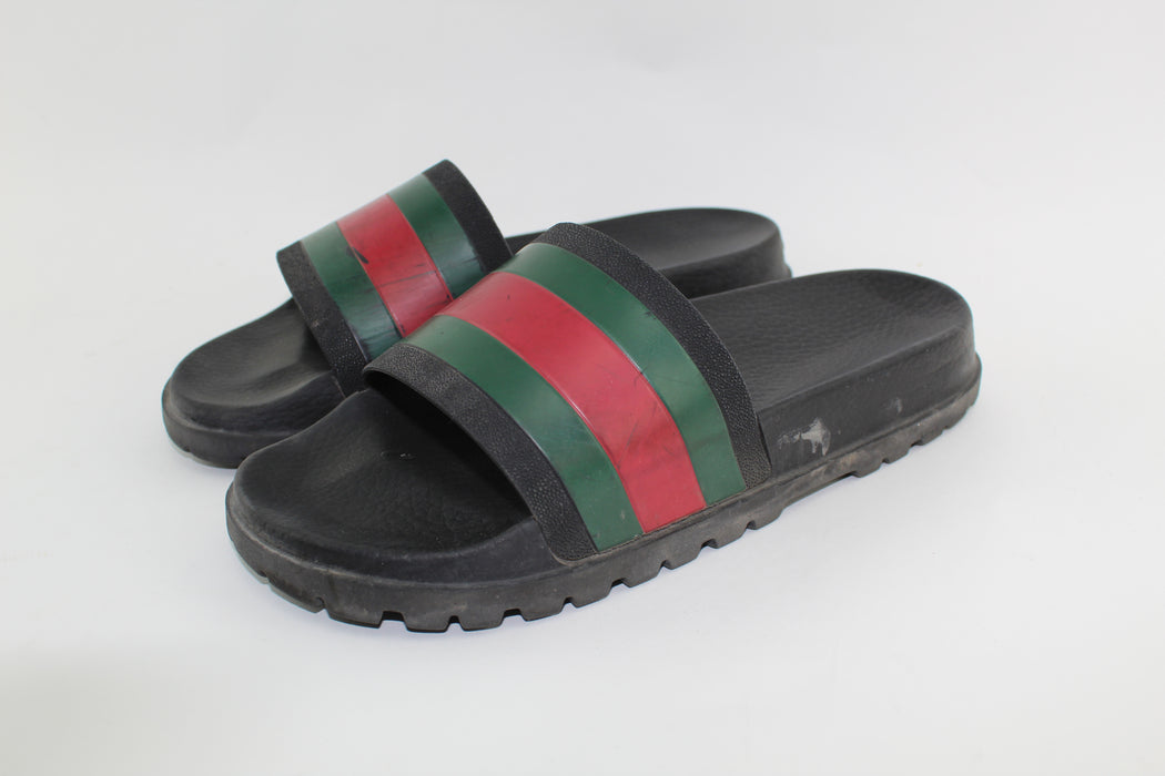 GUCCI WEB SLIDE SANDAL SIZE 7 - LuxurySnob