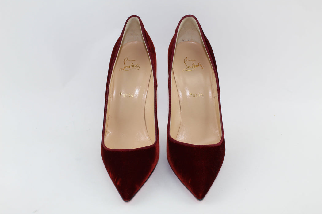 CHRISTIAN LOUBOUTIN SO KATE 120mm VELVET SIZE 40.5 - LuxurySnob