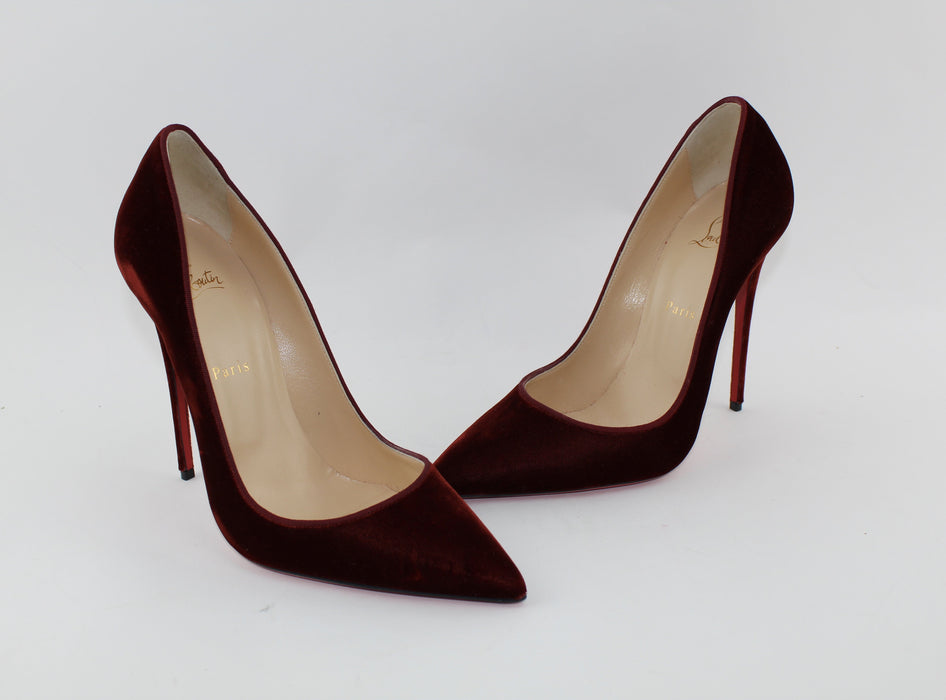 CHRISTIAN LOUBOUTIN SO KATE 120mm VELVET SIZE 40.5 - LuxurySnob