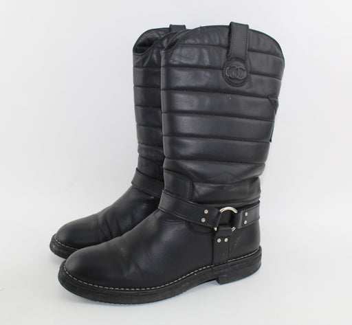 CHANEL DALLAS MOTO STAR BOOTS SIZE 40 - LuxurySnob