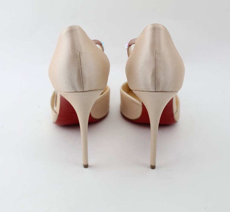 CHRISTIAN LOUBOUTIN KRYSTAL CROSS 100MM SIZE 39 - LuxurySnob