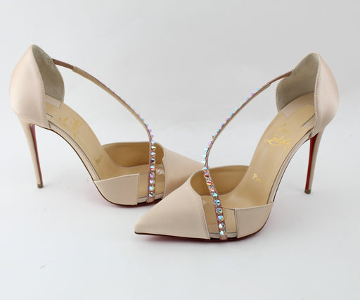 CHRISTIAN LOUBOUTIN KRYSTAL CROSS 100MM SIZE 39 - LuxurySnob