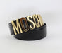 MOSCHINO BELT IN LEATHER WITH LOGO SIZE 38 - LuxurySnob