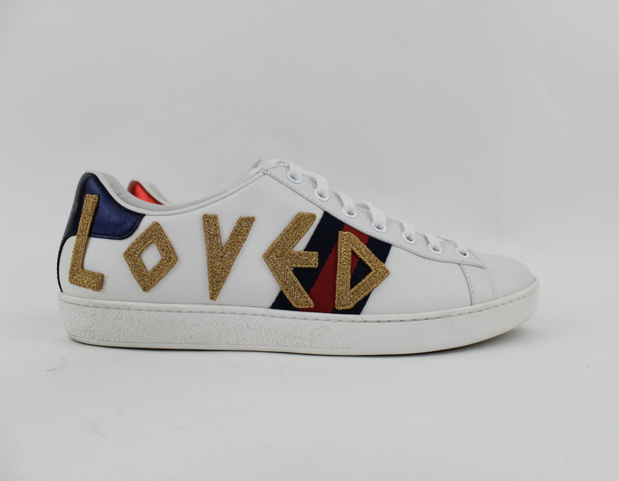 GUCCI WOMEN’S ACE EMBROIDERED SNEAKER SIZE 39.5 - LuxurySnob