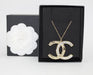 CHANEL CC GOLDEN/CRYSTAL PENDANT NECKLACE - LuxurySnob
