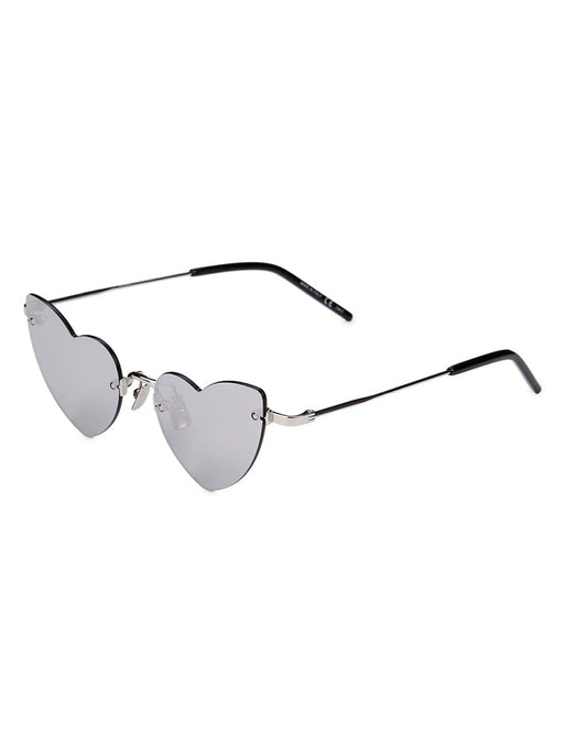 Saint Laurent LouLou Rimless Mirrored Heart Sunglasses 