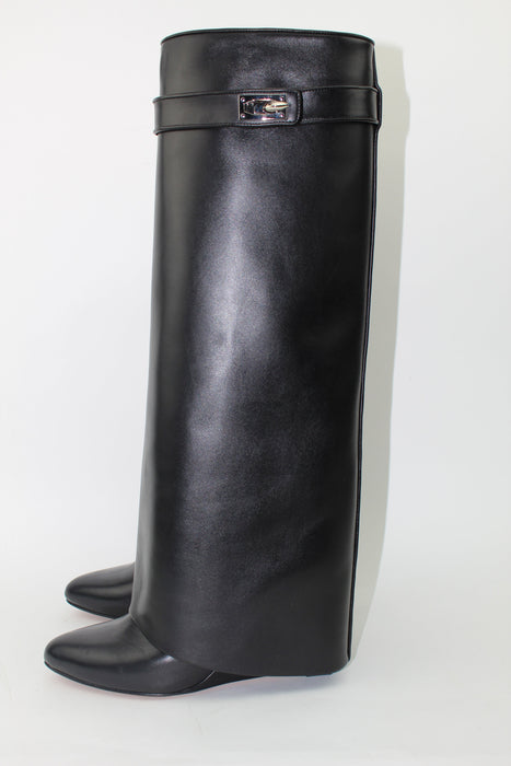 GIVENCHY SHARK LOCK KNEE-HIGH BOOTS - LuxurySnob