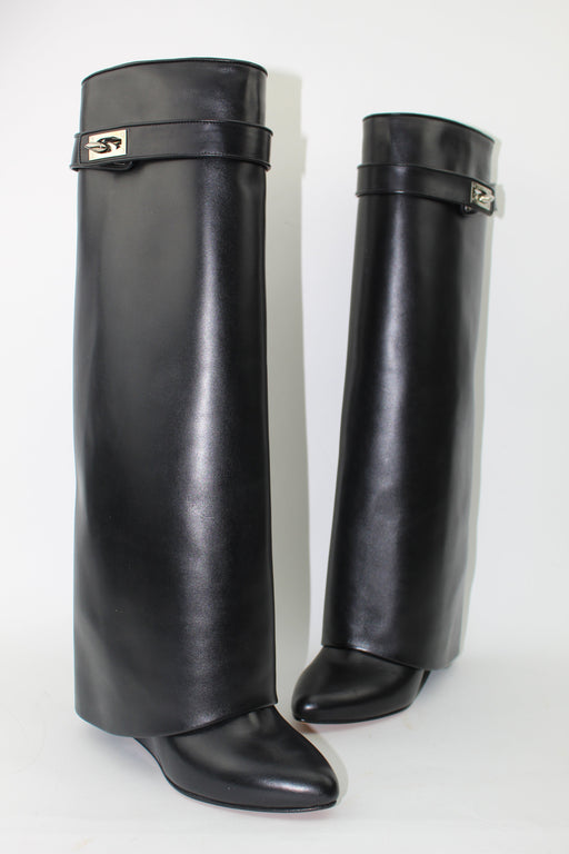 GIVENCHY SHARK LOCK KNEE-HIGH BOOTS - LuxurySnob