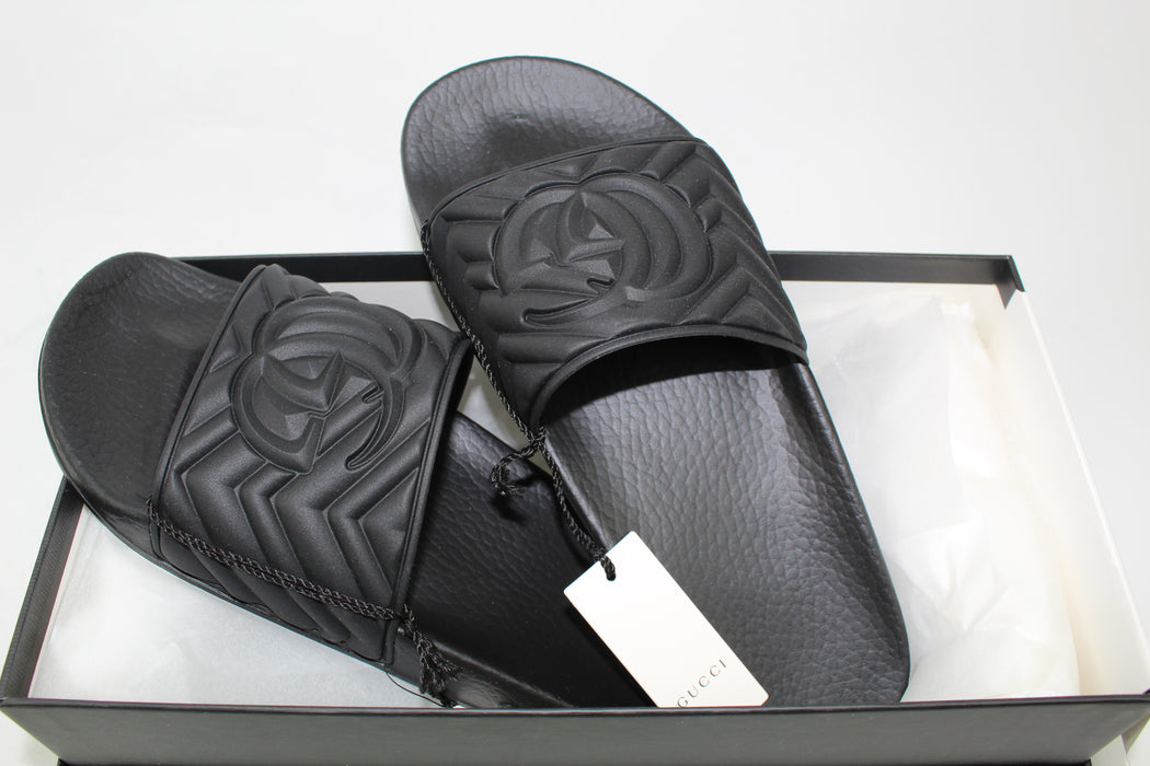 GUCCI DOUBLE G MATELASSÈ SLIDES - LuxurySnob