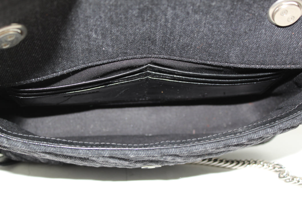 BALENCIAGA BB CHAIN DESTROYED DENIM CROSSBODY BAG - LuxurySnob