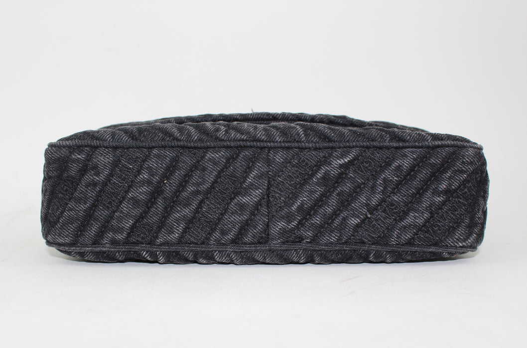 BALENCIAGA BB CHAIN DESTROYED DENIM CROSSBODY BAG - LuxurySnob