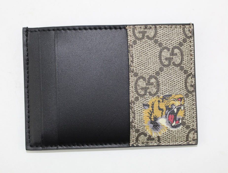 GUCCI TIGER PRINT GG SUPREME CARD CASE - LuxurySnob