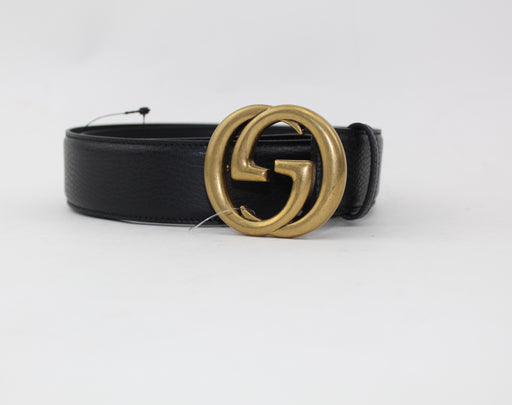 GUCCI LEATHER BELT WITH DOUBLE G BUCKLE - LuxurySnob