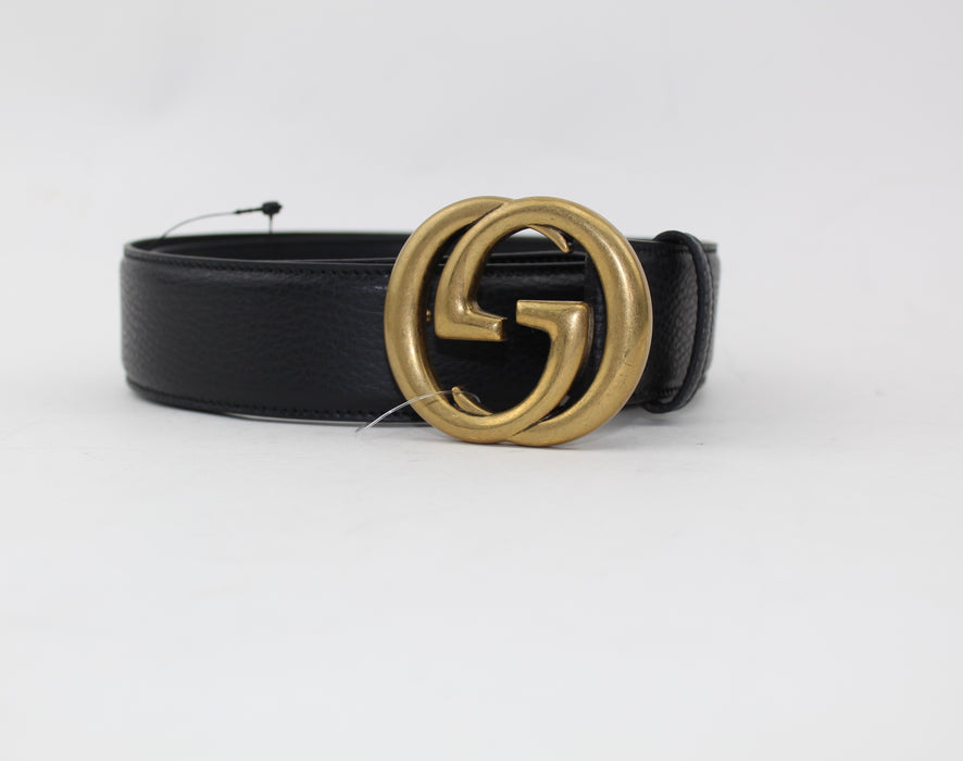 GUCCI LEATHER BELT WITH DOUBLE G BUCKLE - LuxurySnob