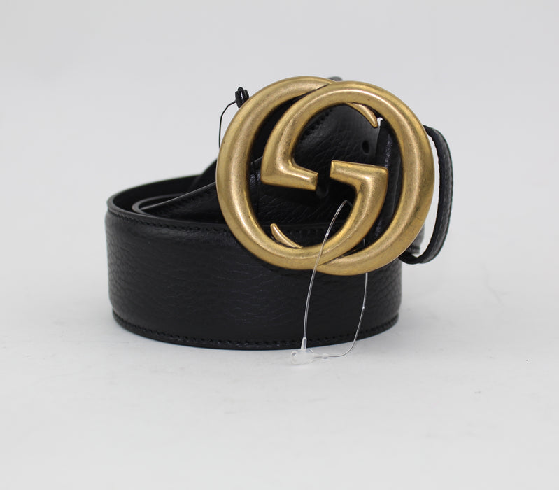 GUCCI LEATHER BELT WITH DOUBLE G BUCKLE - LuxurySnob