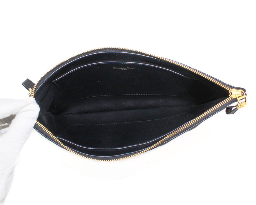 Dior Large Caro Daily Pouch in Black